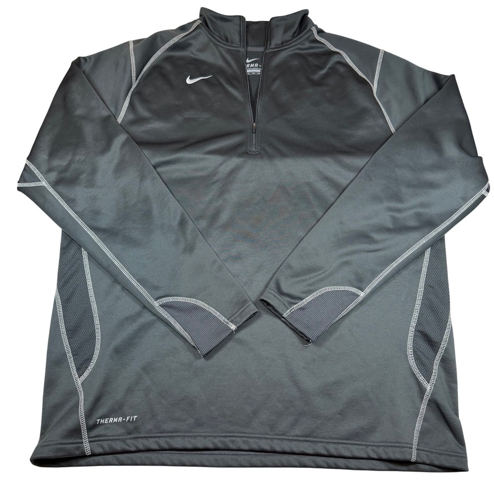 Nike Mens Therma-FIT Quarter Zip Pullover Gray Fleece Sweatshirt XXL RN 56323
